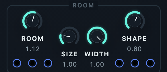 Cab Room cluster: Room 1.12, Size, Width, Shape 0.60